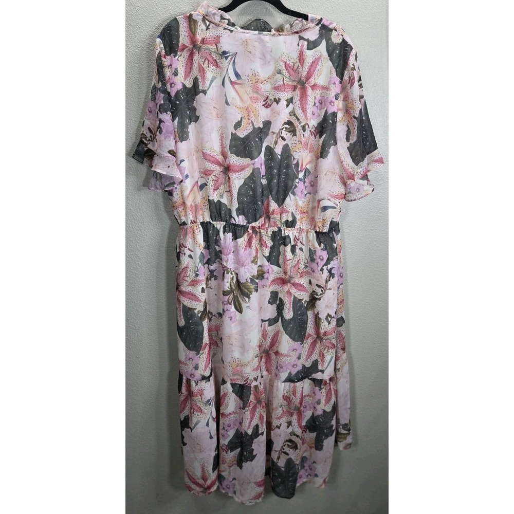 Estelle Leonie Lily Dress‎ 3X 22W Floral Wrap Midi NWT Plus Size $129 - Picture 3 of 7